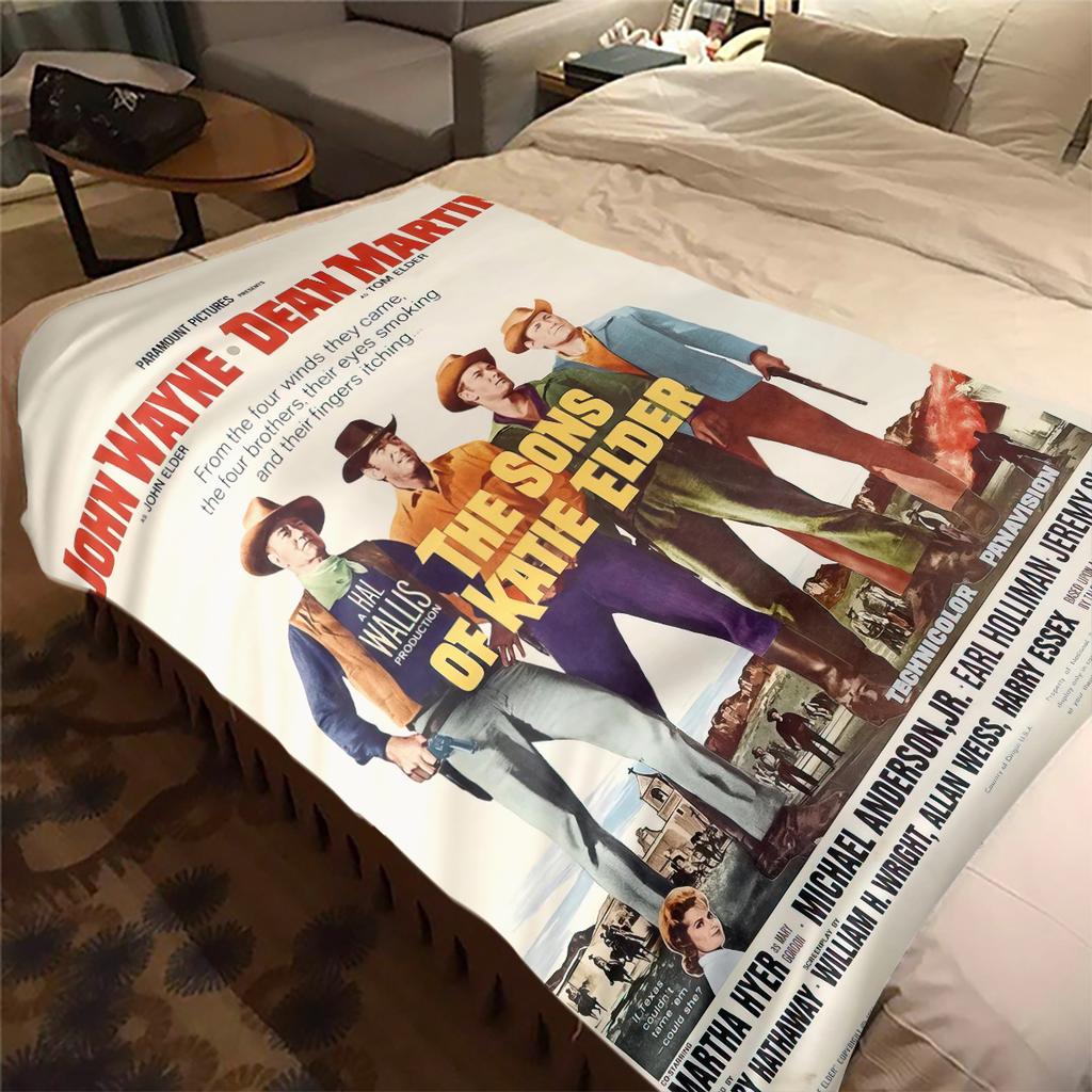 1pc John Wayne Retro Movie Poster blanket, al season lightweigh Poster blanket home office outdoor nap multifunc Poster blanketional blanket