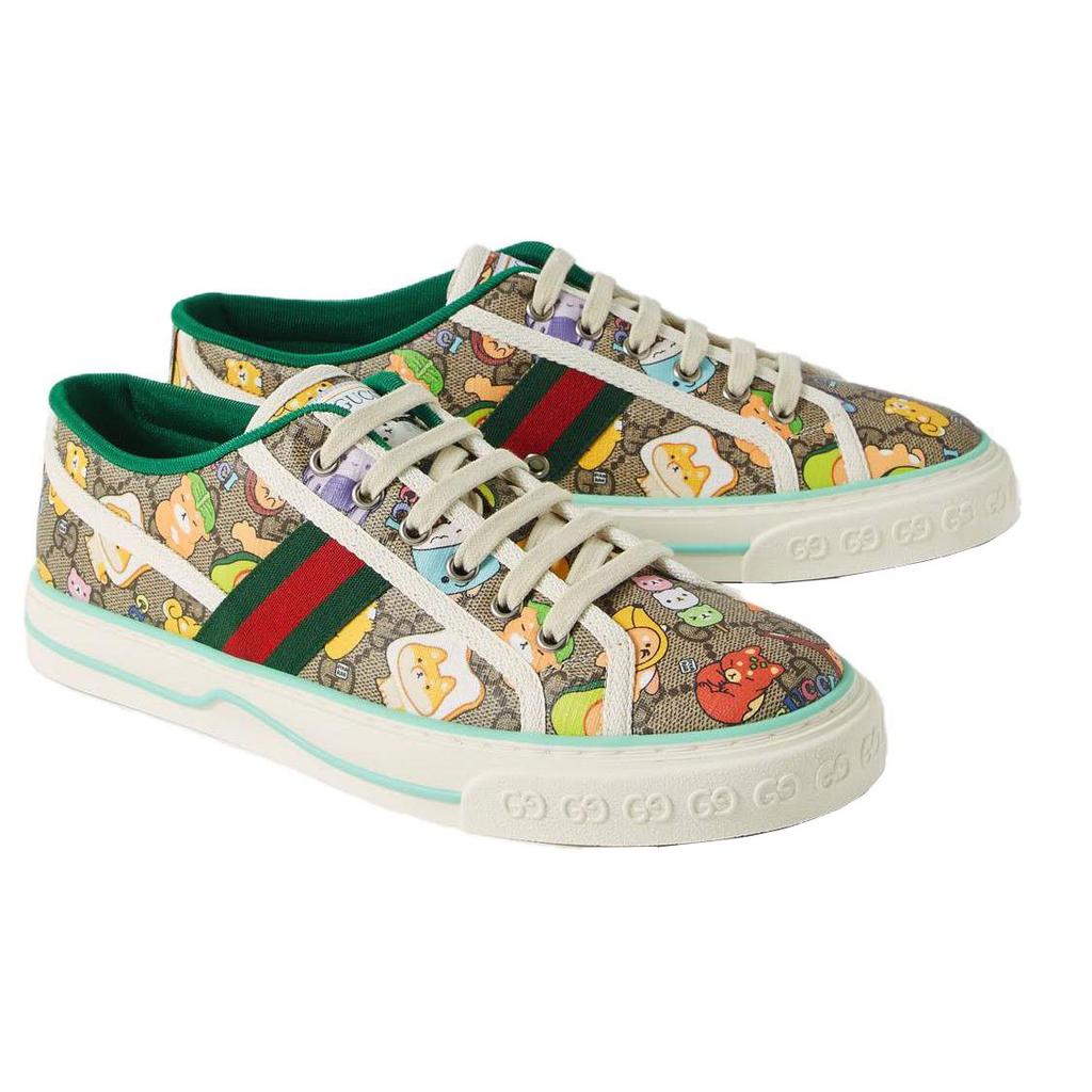 Pikarar x GUCCI Теннис 1977 Стильные скейтбордические кеды Женские Эбеновое дерево 737503 FABOQ 8941