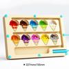 Montessori Magnetic Color Sorting Games Maze Board Pen Moving Bead Games Wooden Control Sensory Play Educational Toys for Kids
