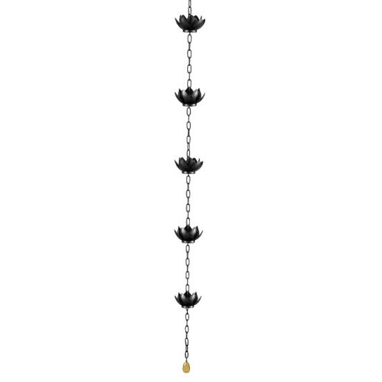 120CM Lotus Rain Chain Heavy Duty Metal Outdoor Garden Hanging Rain Catcher Cups Outside Gutters Downspouts Decorative Rain Chain Replacement
