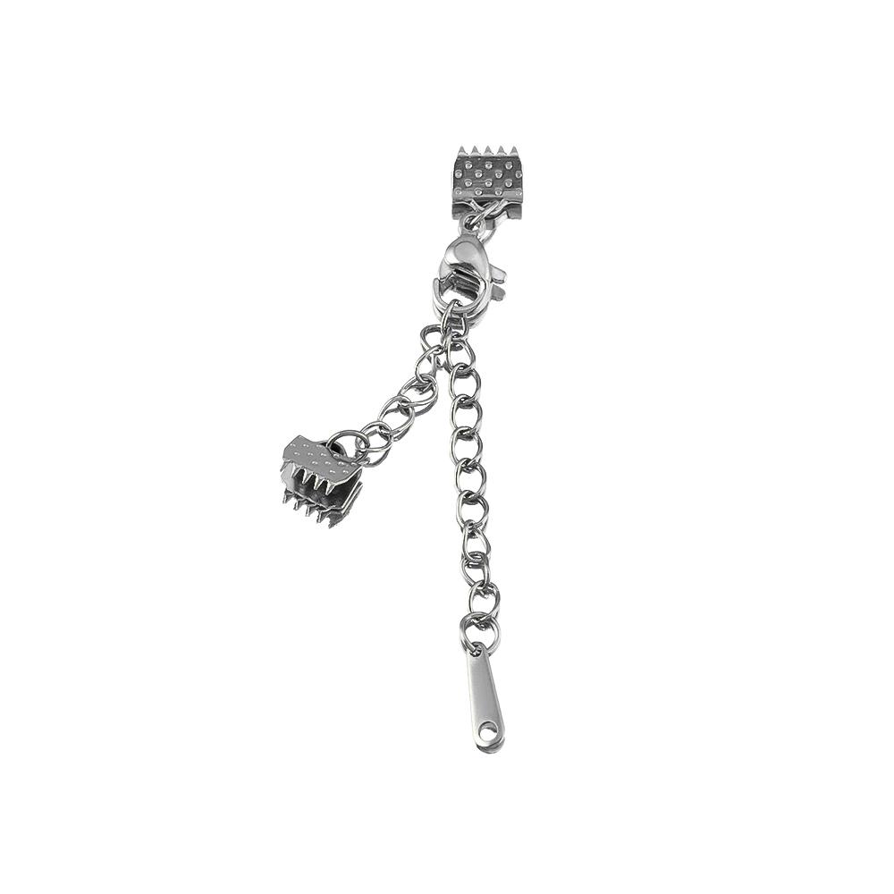 2pcs 5pcs Stainless Steel Ribbon Leather Ends Lobster Claw Clasps Extension Chain Connector Fastener Clasps Bracelet DIY Making