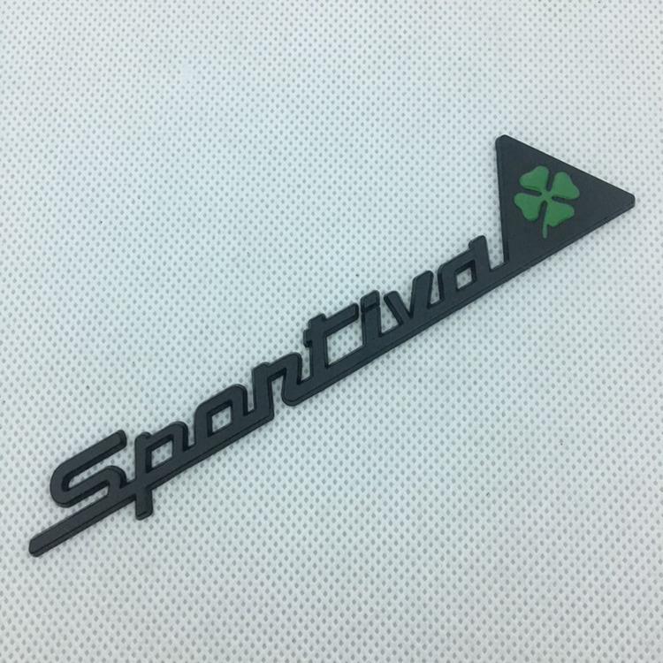 Alfa Romeo SPORTIVA Four-Leaf Clover Metal Fender Emblem Stickers