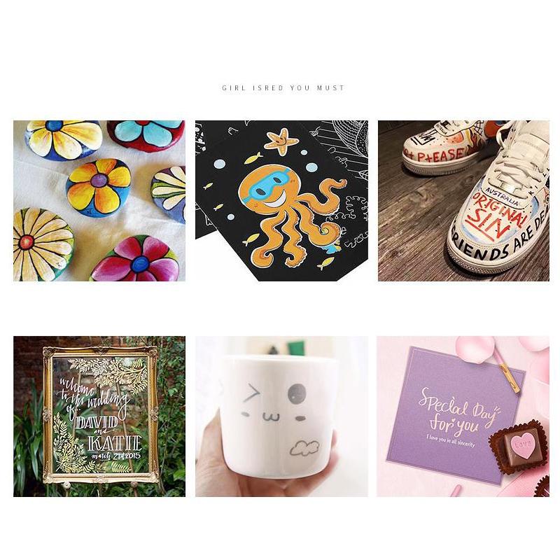 Водонепроницаемые акриловые маркеры. 6/12/18/24 цвета