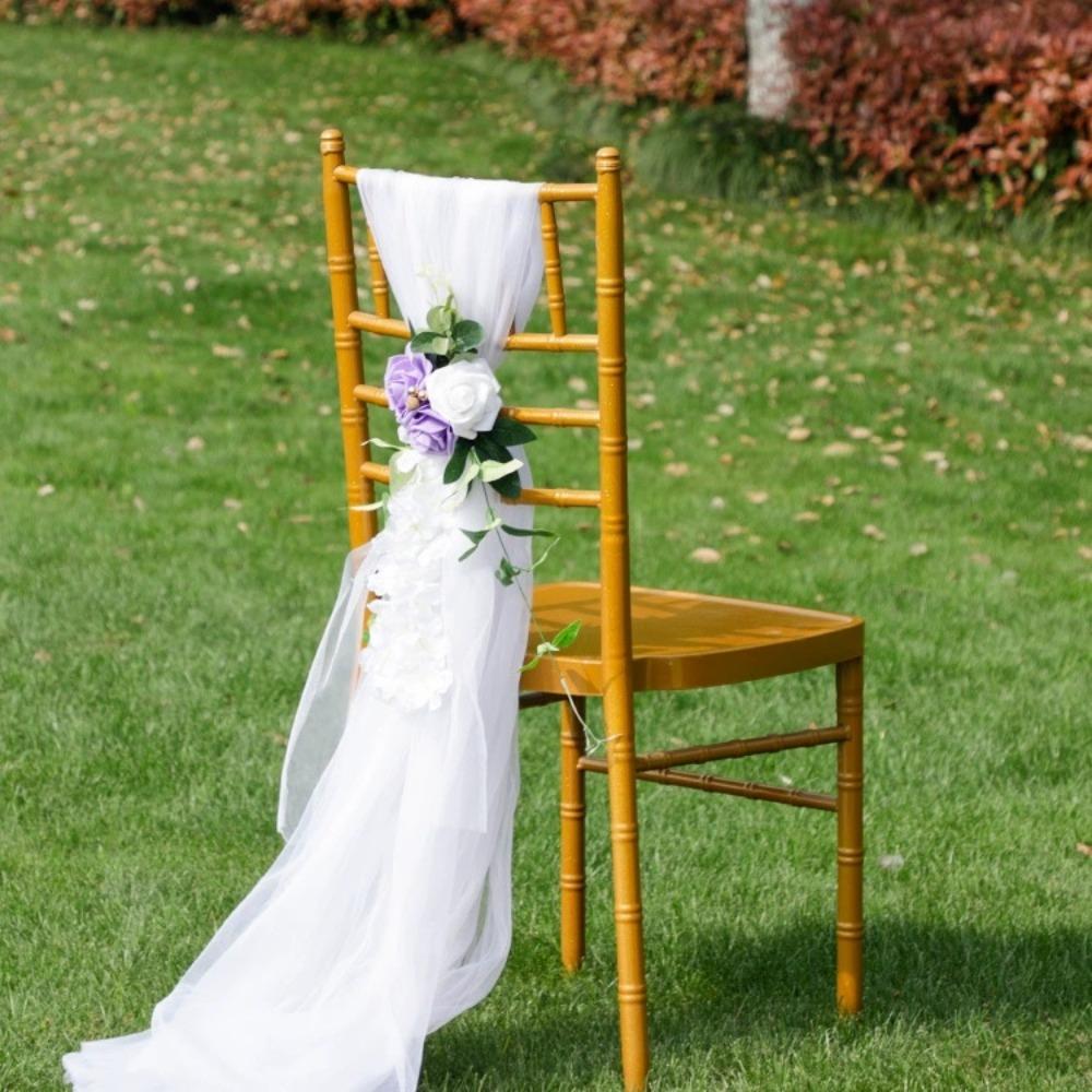 2 шт. свадебные украшения для стульев цветы свадебные украшения для прохода для свадебной церемонии декор для прохода для свадьбы украшения для церковной скамьи