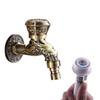 Washing Machine Outdoor Faucet , Vintage Garden Bibcock Tap Wall Mounted Mop Faucet Brass