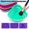 Силиконовый очиститель для кистей для макияжа, складная губка-пуховка, миска для чистки, кисти для теней для век, мягкий коврик для мытья косметических инструментов, коробка-скребок