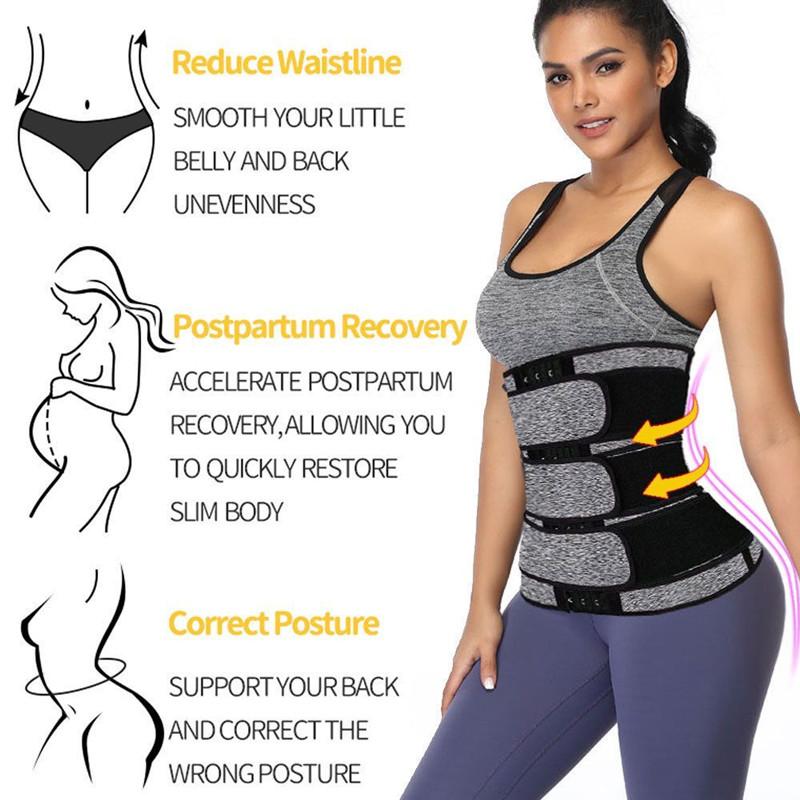 3 Belt Waist Trainer Sauna Sweat Sport Girdles Women Body Shaper Workout Trimmer Belt