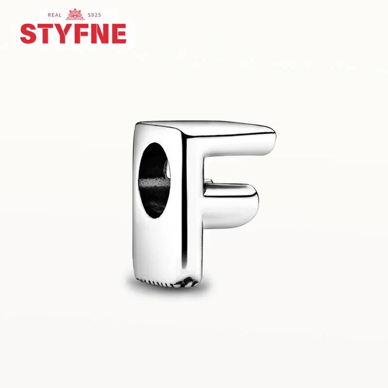 Silver 925 Alphabet Charms A-Z 26 Letters Fine Beads for DIY Jewelry Making Women Gifts Bracelet