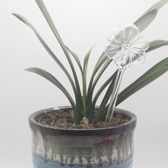Self Watering Bulb Glass Clear Flower Automatic Plant Watering Bulb Flower Shape Plant Watering Device