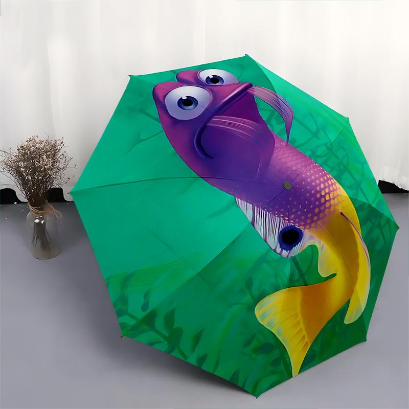 Disney Gurgle, Germophobia Automatic Open/Close Fashion umbrella - Cute Umbrella with Cute Design, Portable 3-Fold Compact Umbrella for Men