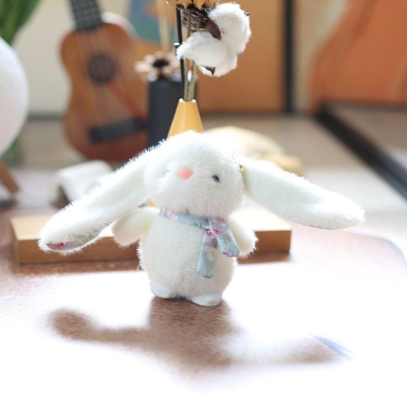 Keychain Rabbit Plush Backpack Charm Toy With Scarf Stuffed Gift Kids For