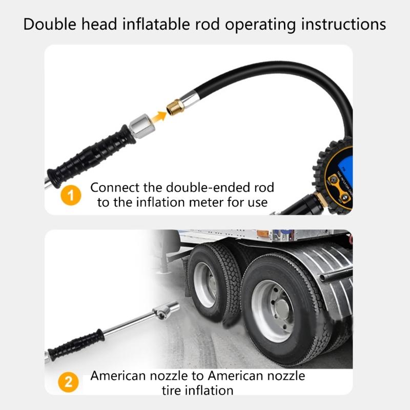 Воздушные патроны 1/4" Двухсторонние патроны для шин Быстроразъемные соединения для манометров компрессоров