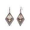 Bohemia Vintage Earrings Personalized Rhombus Drop Earrings Hollowed Out Earrings Geometric Earrings for Party Prom