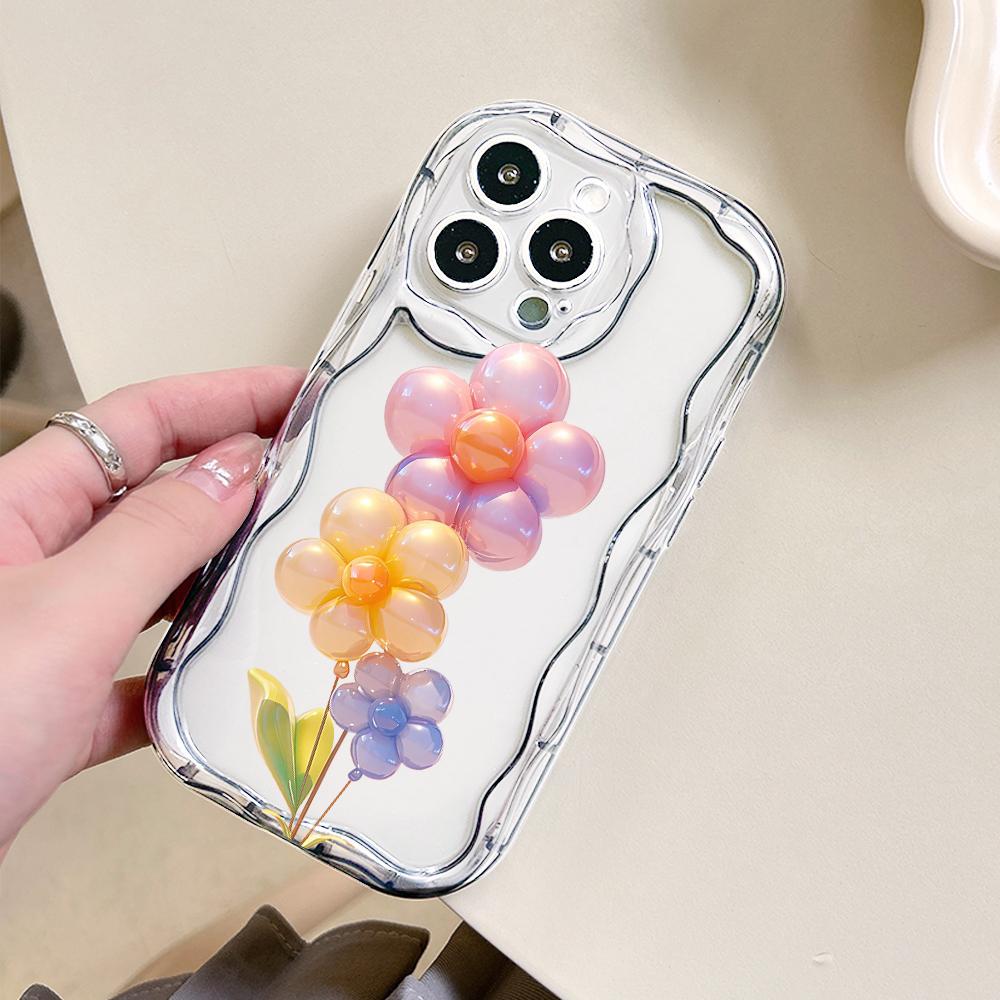 Чехол для телефона For Honor 90 Lite P30 Pro Infinix Hot 30 40 40i 40 Pro Smart 8 Pro Vivo V29e V30e Balloon Flowers Cream Texture Soft Silicone Cover Phone Case