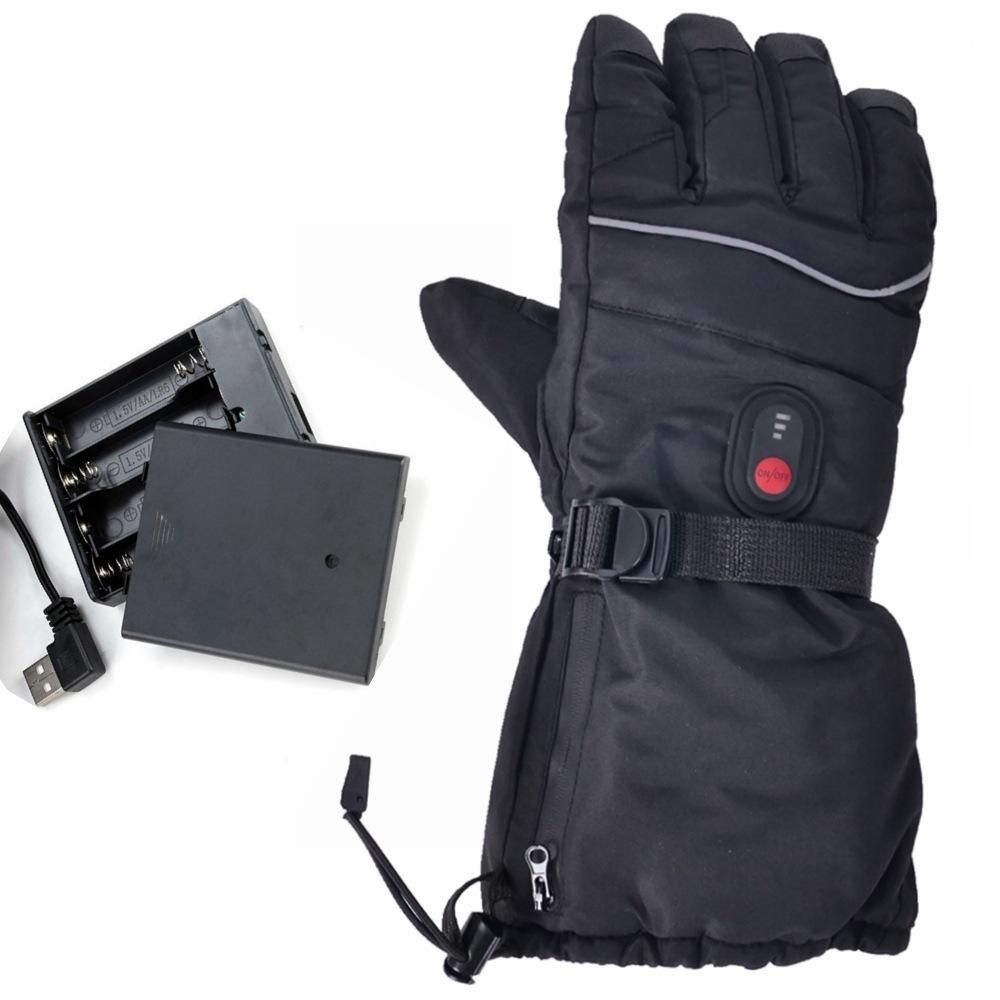 Winter Heated Gloves USB Rechargeable 3 Level Temp Control Waterproof Split Finger Work Skiing Snowboarding Rapid