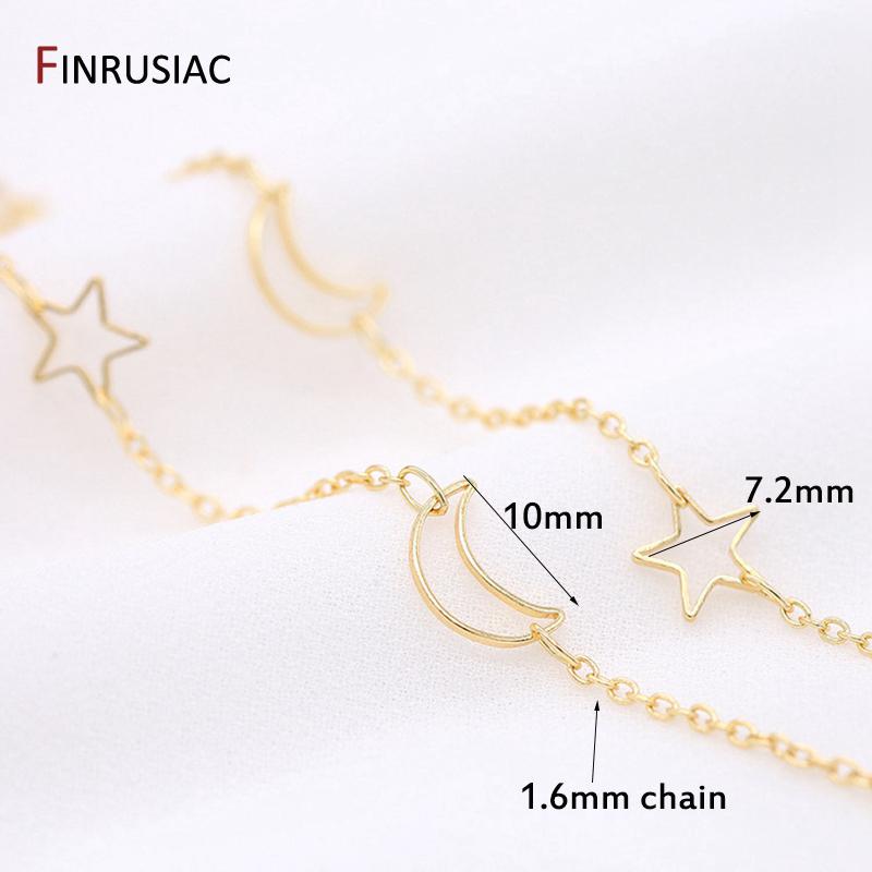 Корейские DIY аксессуары для цепочек медный металл 14K позолоченная цепочка со звездами и луной материал для изготовления бижутерии
