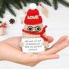 Crochet Positive Potato Mini Pocket Hug Dolls Handmade Plush Knitted Xmas Potatoes Doll With Glasses Christmas Desktop Decor