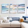 Sunrise Coastal Poster Room Decor Blue Sea Beach Landscape Wall Art Picture Waves Canvas Painting  Aesthetic Room Decor
