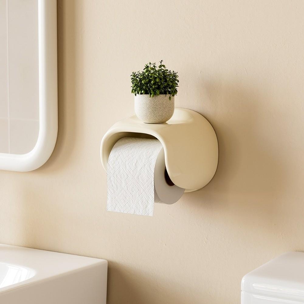 No Punching Bathroom Roll Holder Waterproof Toilet Paper Box Toilet Tissue Box  Restroom