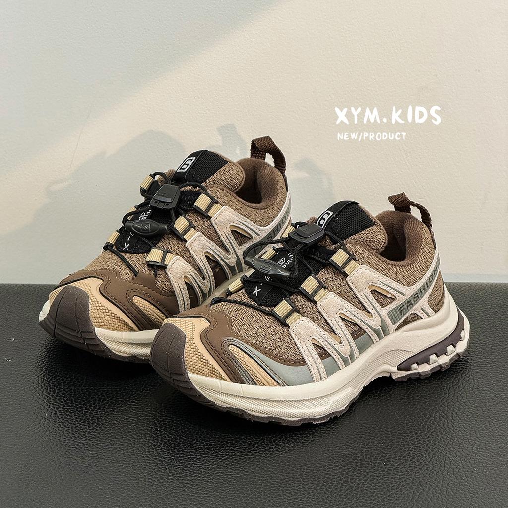 2025 зима новые детские спортивные туфли две хлопковые туфли ретро шнурок сетка бархат мужские и женские спортивные туфли