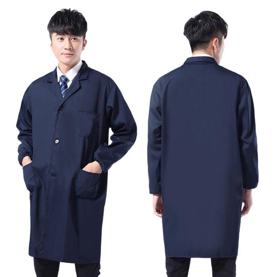 Мужской пылезащитный длинный/короткий рукав, пуговицы, карманы, складской лабораторный халат, рабочая одежда