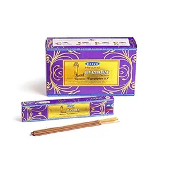 Satya Nag Champa Натуральные лавандовые ароматические палочки Agarbatti 1+1Комбо(180 ГМ+180 ГМ ) Коробка | 12 упаковок по 15 грамм в коробке | Экспортное качество