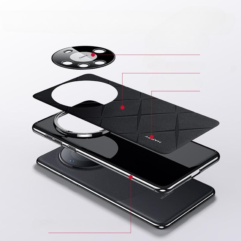 Роскошный кожаный чехол для телефона Huawei Mate 50 Pro с покрытием объектива камеры Ptotection Жесткий чехол для Huawei Mate 60 RS 50 40 Pro