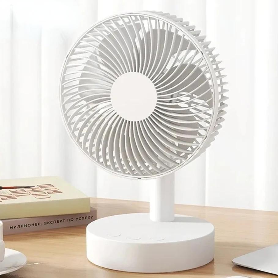 Вентилятор Маленький Белый Настольный Таймер Беззвучный С Четырехскоростным Регулируемым Портативным Вентилятором Модели Перезарядки Съемный Настольный Вентилятор Напольный Вентилятор