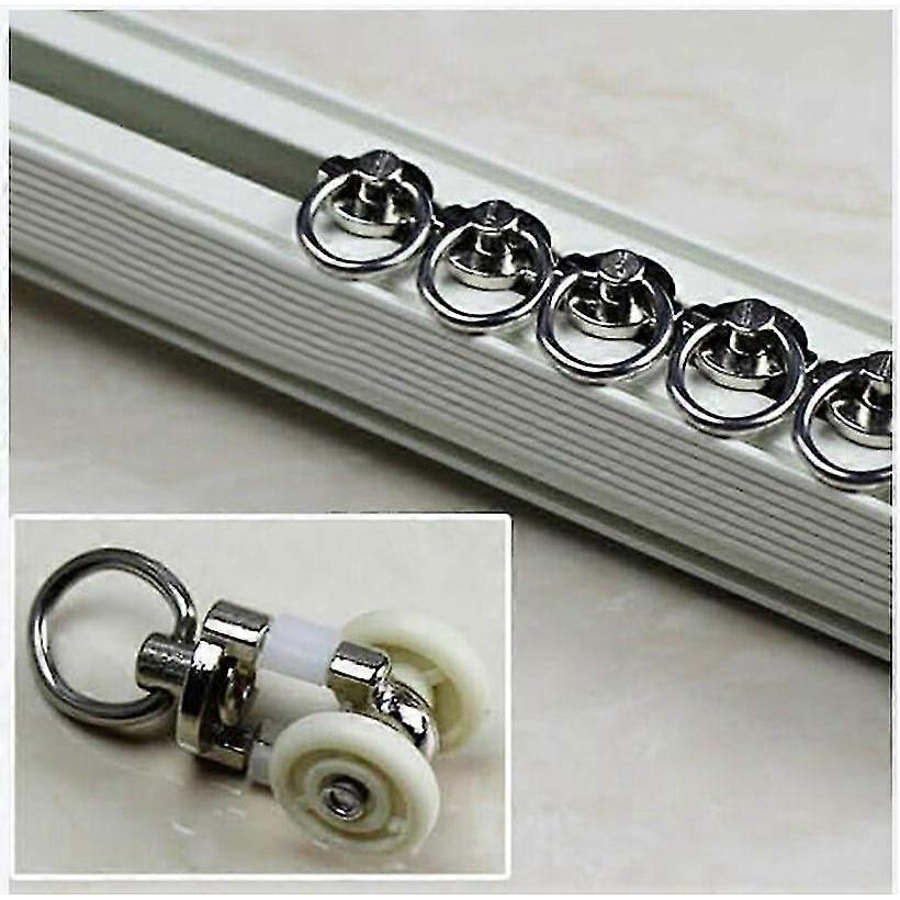10 Pieces Aluminum Alloy Roller Plastic Twin Curtain Track Glider Rail Rollers