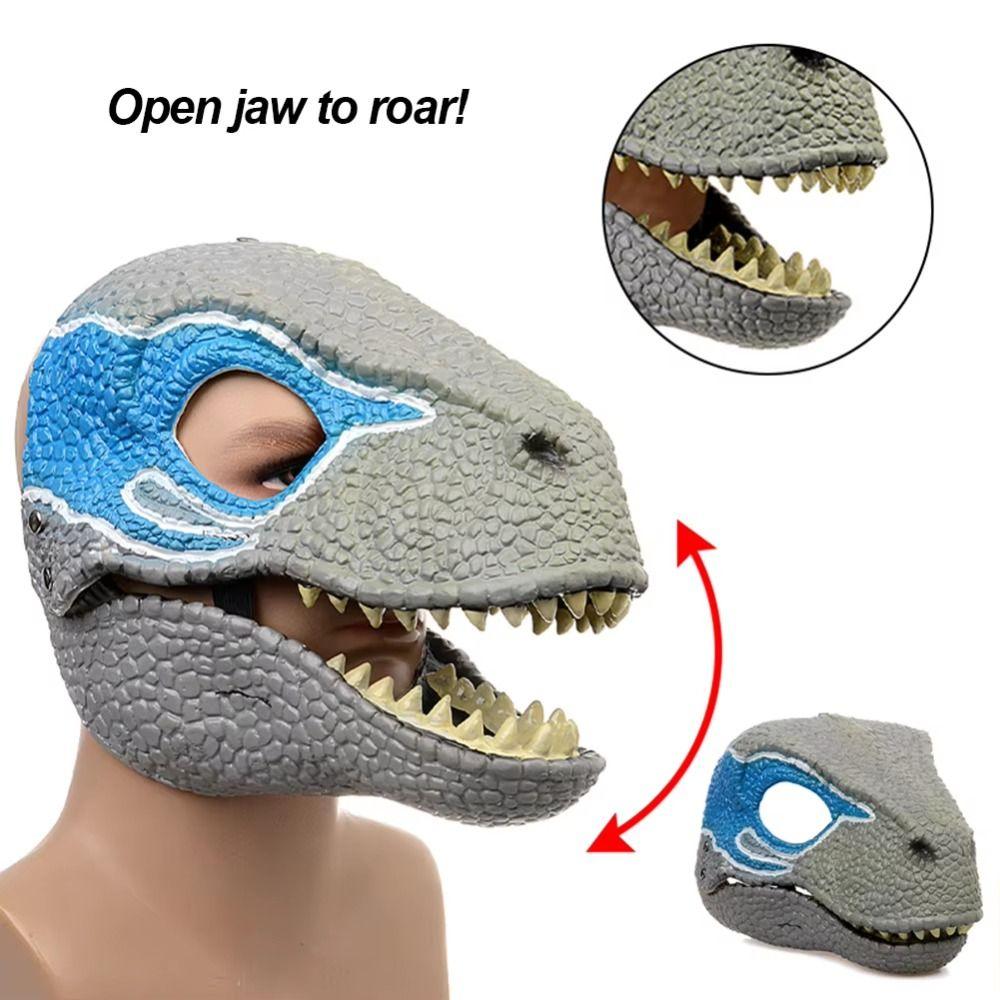 Cosplay Props Dinosaur Headgear Open Mouth Raptor Dino Mask Lifelike Dragon Headwear  Gifts