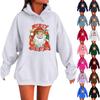 Women's Long Sleeve Oversized Oversized Drop Shoulder Sleeve Christmas Print Hooded Plus Velvet Sweatshirt