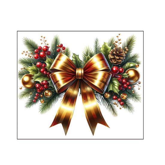 Рождественские наклейки Праздничные наклейки с бантом и венком Съемные ПВХ наклейки для оконного стекла, двери, праздничного домашнего декора