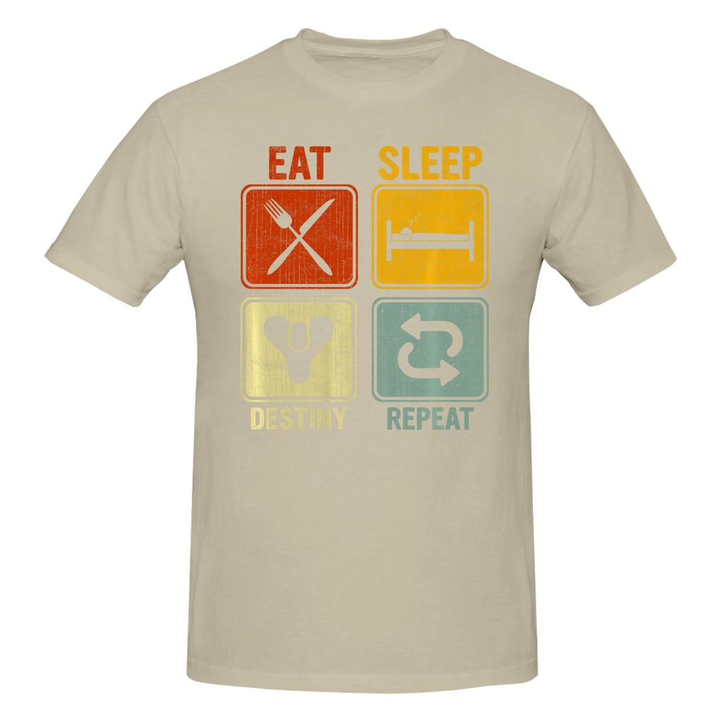 Piece Eat Sleep Repeat Funny Graphic Cotton TShirt Destinies MMOFPS Tops Tees For Unisex