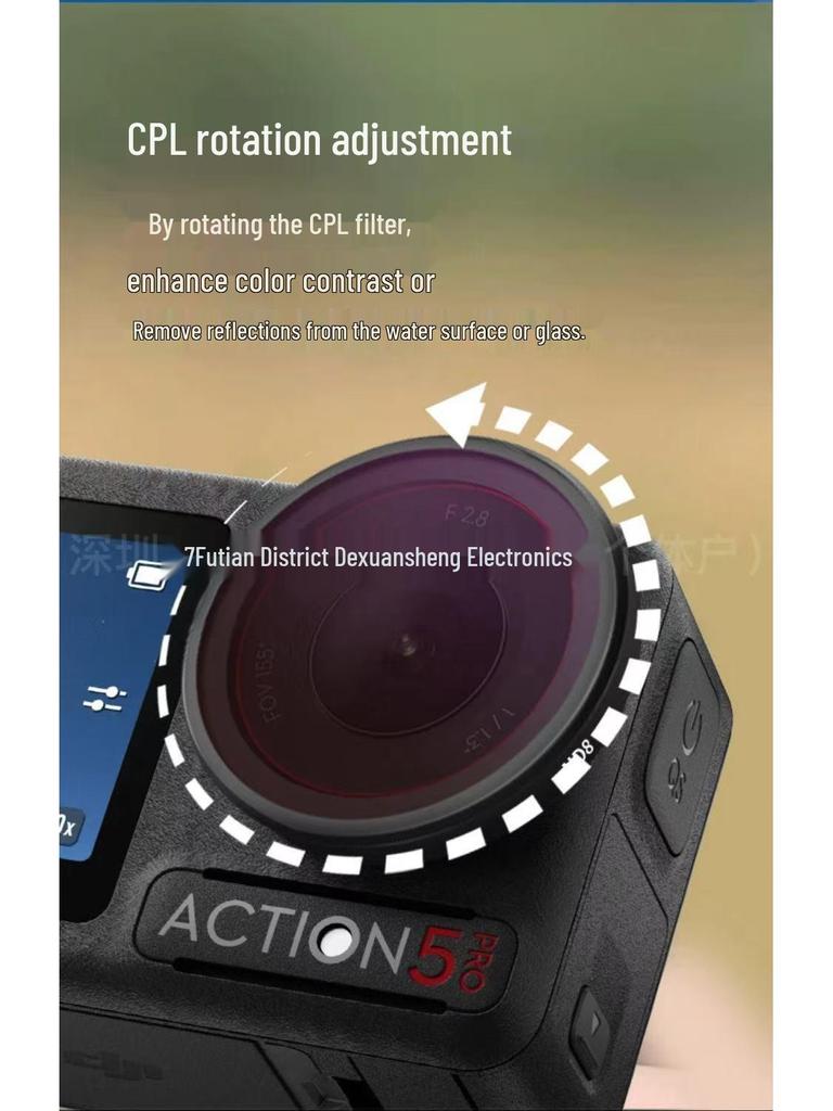 Поляризационный ND затемняющий и УФ-защитный фильтр для камеры DJI Osmo Action 3/4/5 PRO