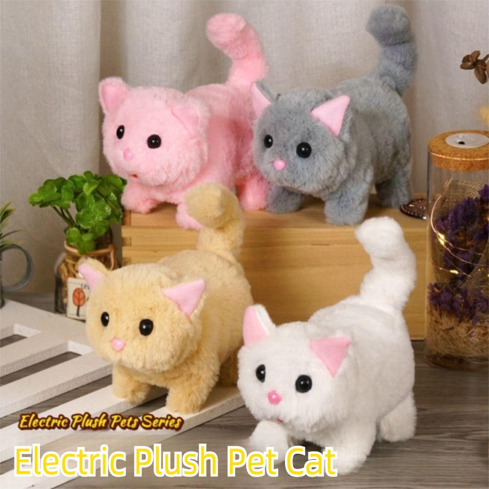 Simulated Plush Electric Cat Toy Makes You Happy Kitten Plush Toy For Kids Birthday Gift