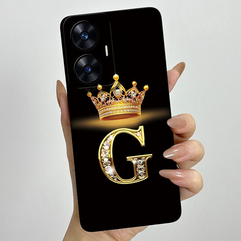 Для Realme C55 RMX3710 Роскошный Чехол-Крышка с Буквами-Коронами Мягкий Силиконовый Чехол для Телефона Для Realme Narzo N55 C 55 RealmeC55 NarzoN55 Бампер