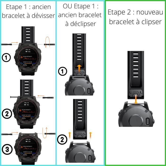 Браслет для Garmin Fenix 7S - Fenix 6S - Fenix 5S - Instinct 2S- Descent Mk2S- D2 Delta S -Силикон Черный 20мм QuickFit Phonillico®