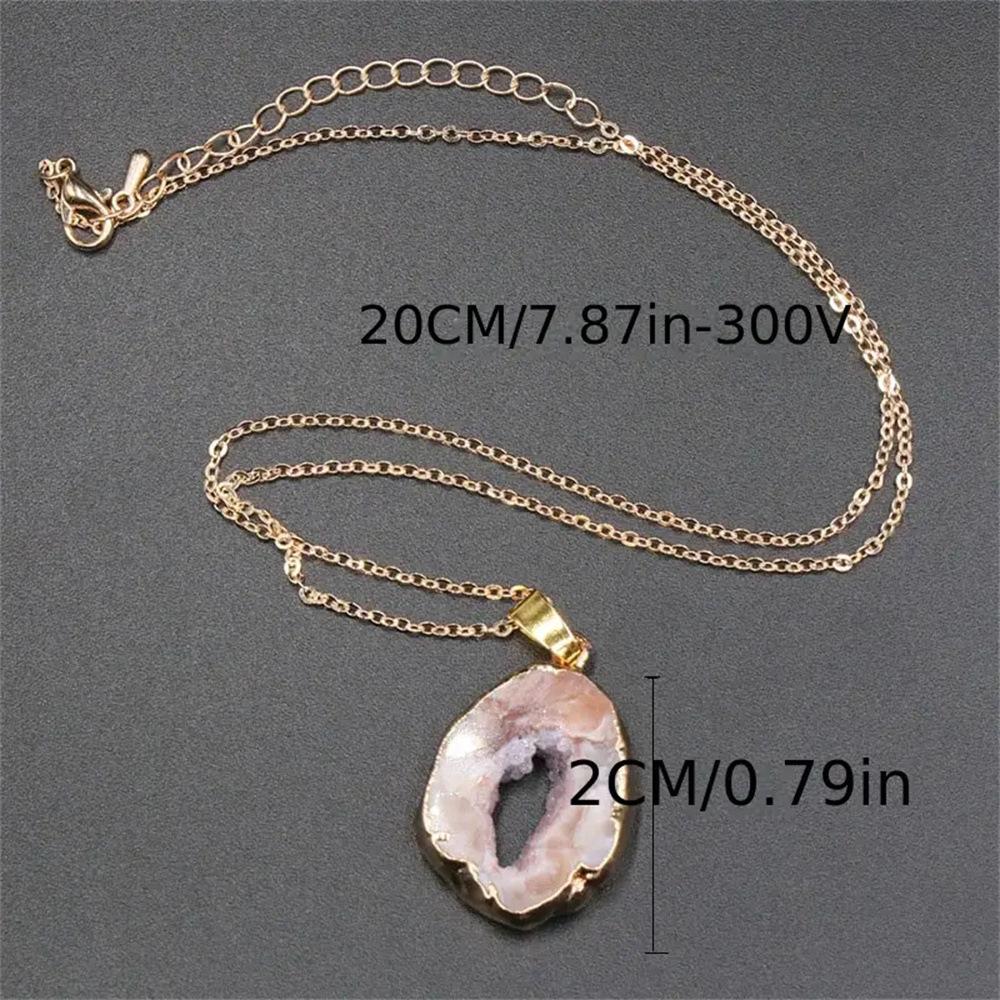 Натуральный бразильский агат полое кольцо кулон лист агата подвеска агат необработанный камень кристалл отверстие гальваническое ожерелье