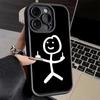 Чехол для телефона iPhone 17 Air 16E 15 16 Pro Max Смешной Стикермен Человек-спичка Чехол 14 Plus 13 12 Mini Мягкий Силиконовый Fundas