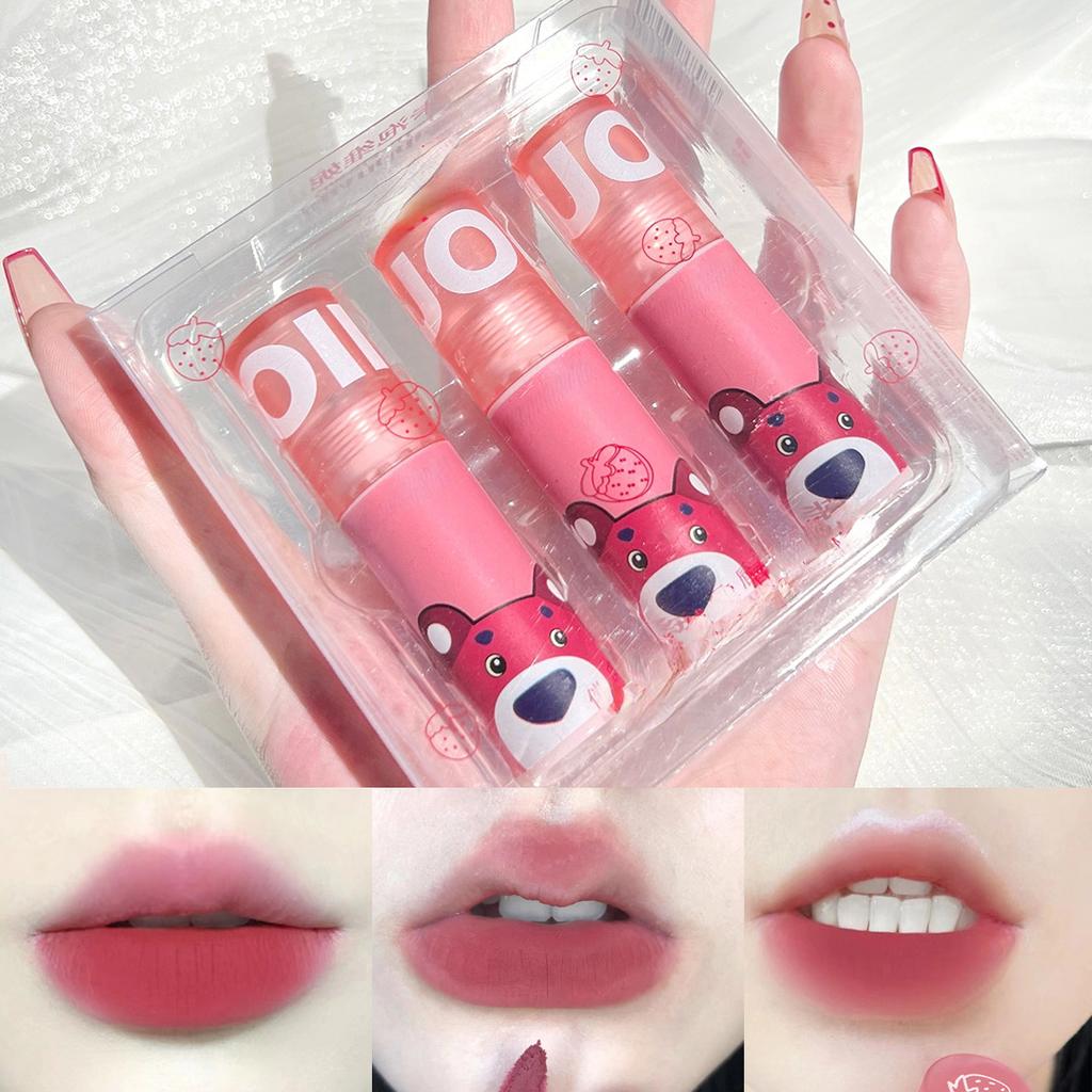 Little Bear Sweet Lip Gloss Lip Mud Nude Matte Chocolate Lipstick Красный оттенок для губ Глазурь Корейская водостойкая стойкая косметика для макияжа