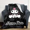 Customizable Kuromi2 Throw Blanket – Personalized Name, All-Season Cozy Snug Blanket, Machine Washable, Personalized Blanket