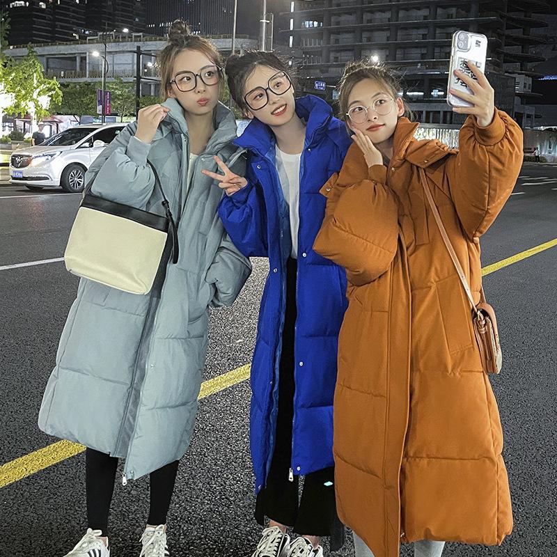 Thickened down cotton clothes for women, loose and long knee cotton clothes, winter new jackets ins bread clothes tide