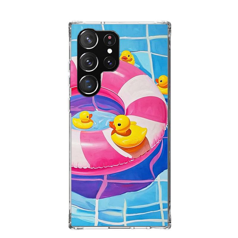 Чехол для телефона с резиновыми уточками в бассейне для Samsung Galaxy S26 S25 Edge S24 S23 FE S22 Ultra S21 Plus S20 + Fundas Cover Coque Gal