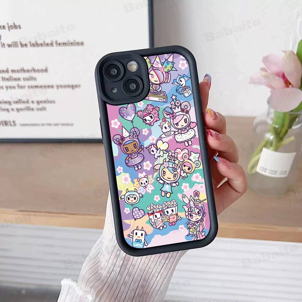 Япония Tokidoki Для IPhone 17 Pro Max 16 15 14 13 12 11 Plus Черный Мягкий Чехол для Телефона
