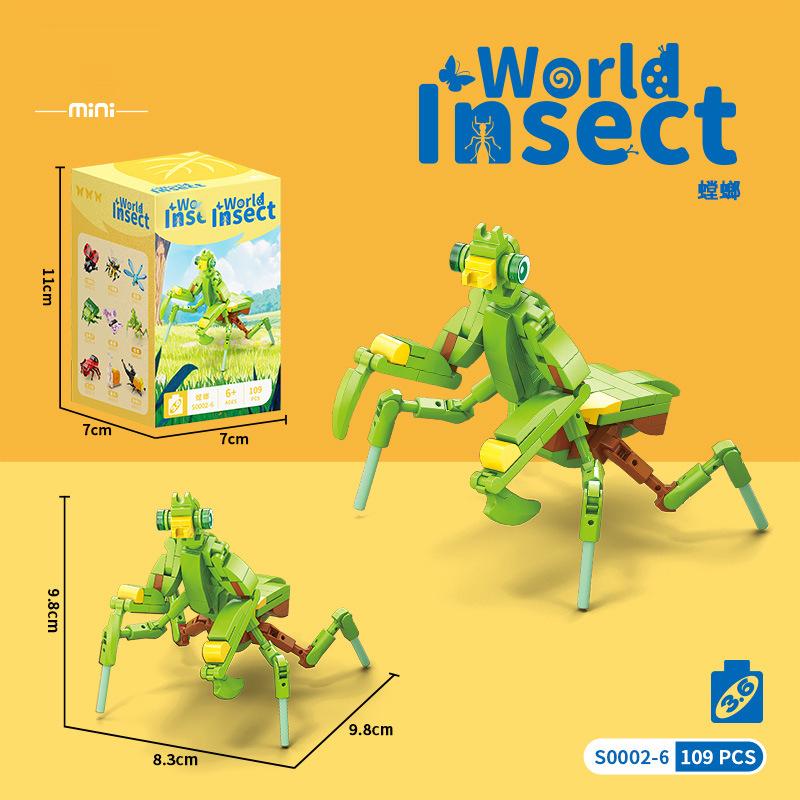Игрушки для детей Насекомые Мини-блоки Конструктор Животное Частицы Строительный блок Игрушка для детей Мальчик от 9 до 12 лет Взрослые Кирпич
