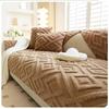 Cream Style Plush Settees Mat Thick and Warm Anti Slip Cushion for Autumn and Winter Soft and Skin Friendly Warm Sofa Blanket Machine Washable