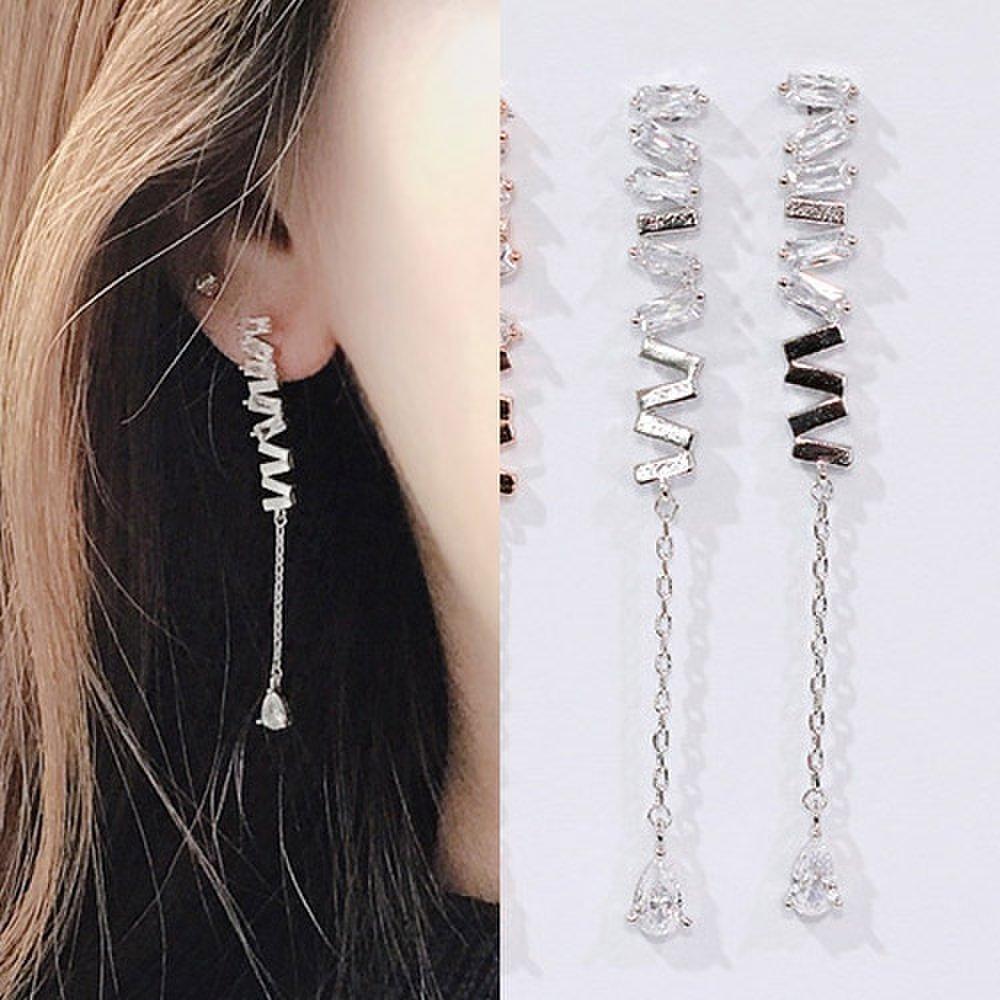 [Aslit] Zenith Square Cubic Drop Earrings