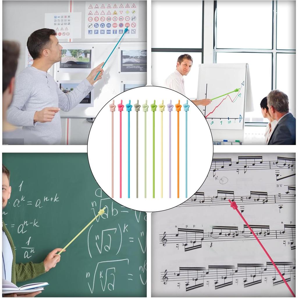 BOJIDO Guide Stick Flexible Pointing Great for and Ideal Teaching Aid for Classroom Instruction Teacher's Pointer, Teacher's (10-Pack) Stick, Lessons,