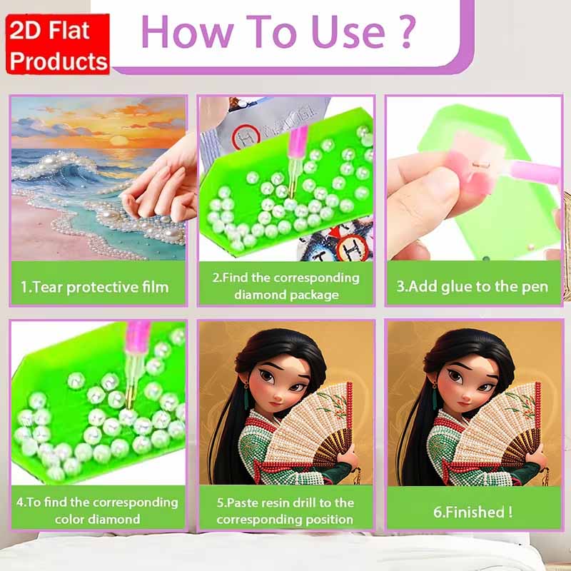 Disney DIY Жемчужная живопись Мулан Героическая Настенное украшение дома Жемчужные драгоценные камни Живопись Картины Поделки Украшение дома