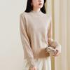 Design Sense Twisted Flower Half High Neck Knitted Sweater